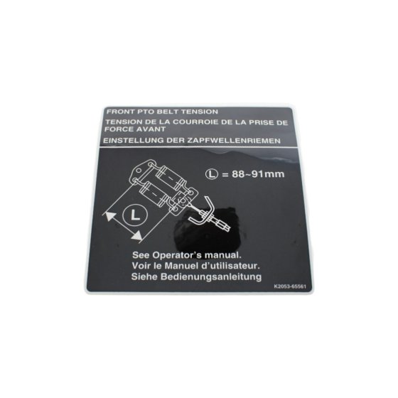 Belt Label for Kubota G23 Garden Tractors - OEM No. K2053 65560