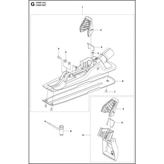 Vac Unit for Husqvarna K3000