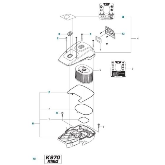 Air Filter for Husqvarna K970