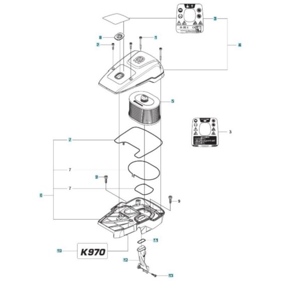 Air Filter for Husqvarna K970