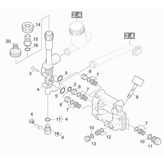 Valve Assembly for Karcher HD 10-25-4 S Pressure Washer