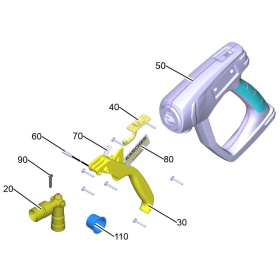 Trigger Handle Assembly for Karcher HD 6-15 G Classic Pressure Washer