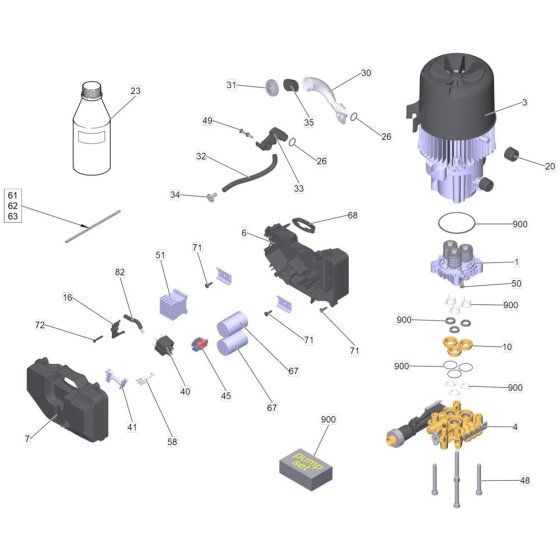 Pump Assembly for Karcher HD 7-14-4 M Pressure Washer