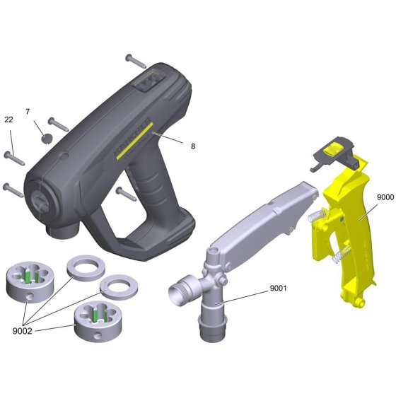 Trigger Handle Assembly for Karcher HD 7-14-4 M Pressure Washer