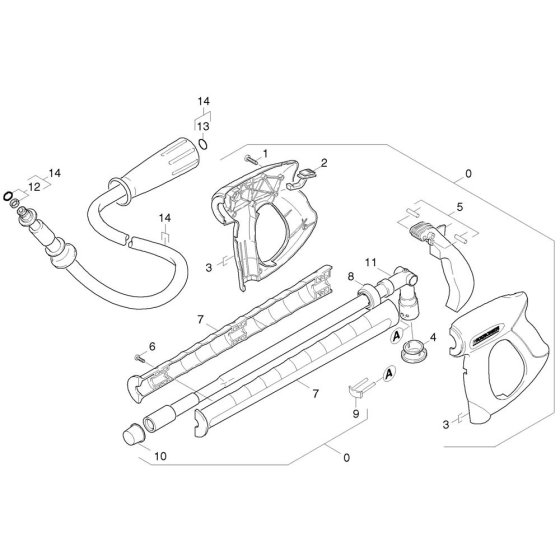 Trigger Handle Assembly for Karcher HD 728 B Cage Pressure Washer