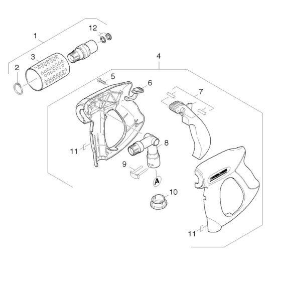 Trigger Handle Assembly -1 for Karcher HDS 1000 DE Pressure Washer