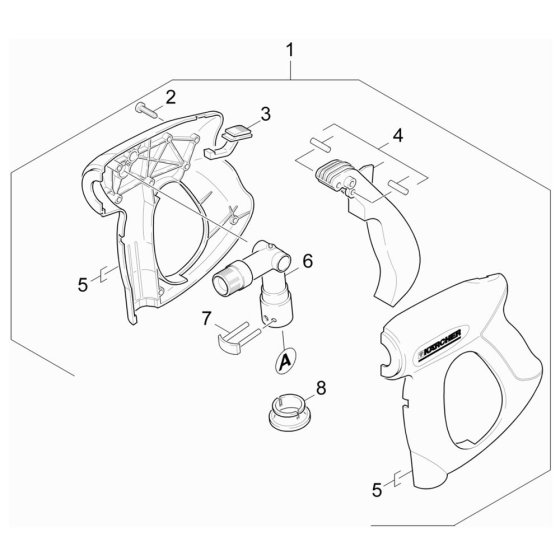 Trigger Handle Assembly for Karcher HDS 12-18-4 S Pressure Washer