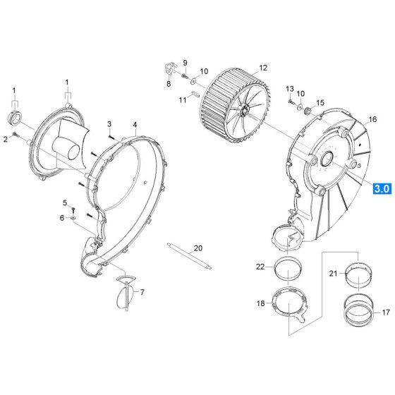 Blower Assembly for Karcher HDS 12-18-4 S Pressure Washer