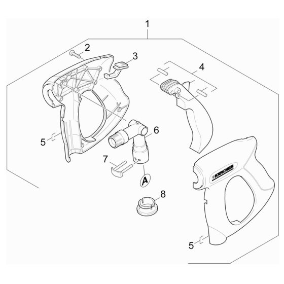 Trigger Handle Assembly for Karcher HDS 6-10 C Pressure Washer