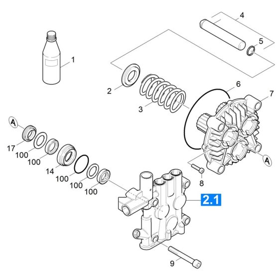 Piston Assembly for Karcher HDS 7-10-4 M Pressure Washer