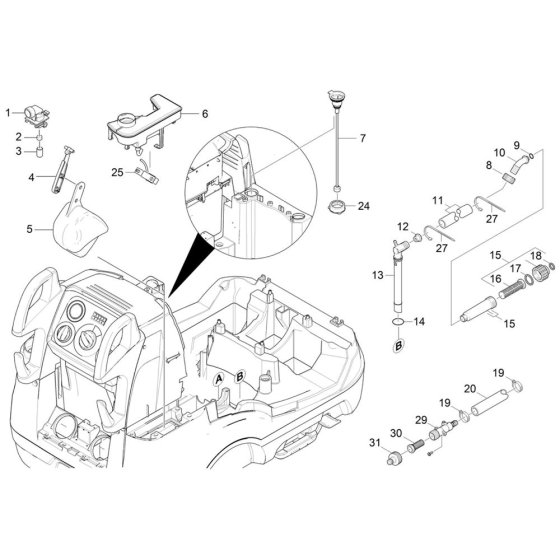 Float Valve Assembly for Karcher HDS 7-12-4 M Pressure Washer