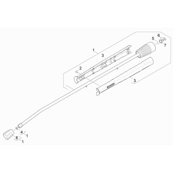 Lance Assembly for Karcher HDS 7-12-4 M Pressure Washer