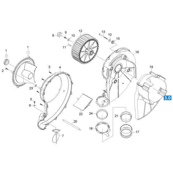 Blower Assembly for Karcher HDS 7-12-4 M Pressure Washer
