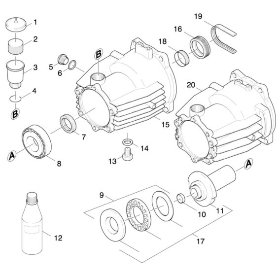 Transmission Assembly for Karcher HDS 1000 BE Pressure Washer
