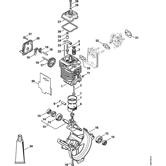Engine Dia. 43 mm for Stihl