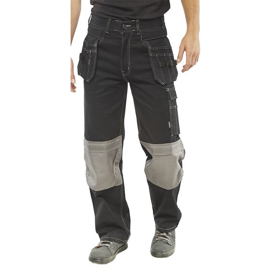 Kington Trousers Multi Purpose Pockets Cotton/Lycra Fabric Reg Fit Black 38