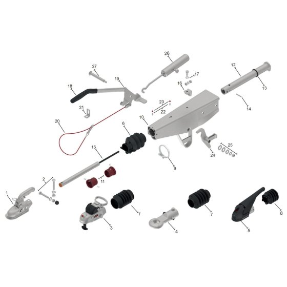 Complete Assembly for Knott KRV20-A Overrun Device