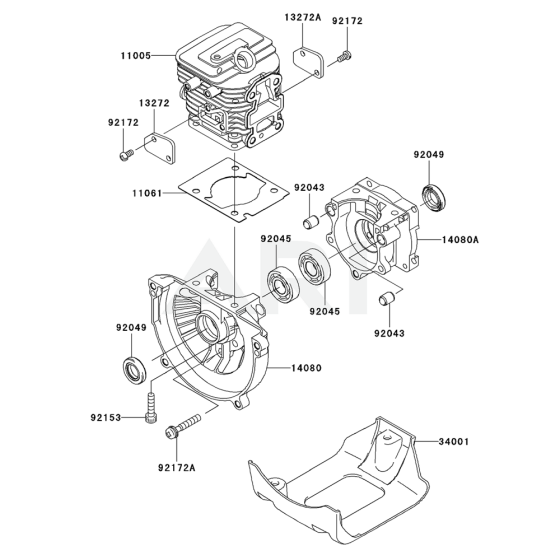 Cylinder/Crankcase for KTF27B