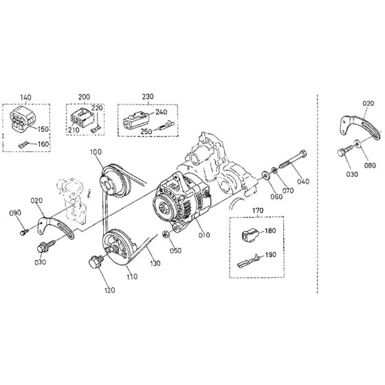 Pulley Assembly for Kubota D1105-E2B Engine