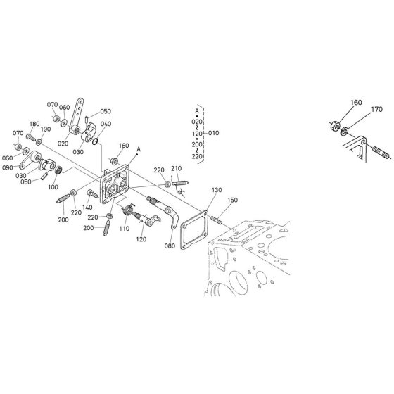 Speed Control Plate Assembly for Kubota D1105-T-E2B Engine