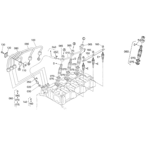 Nozzle Holder Assembly for Kubota D1105-T-E2B Engine