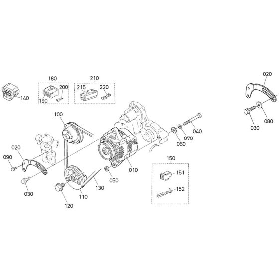 Pulley Assembly for Kubota D1105-T-E2B Engine
