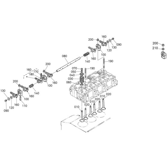 Rocker Arm Assembly for Kubota D1105-T-E2B Engine