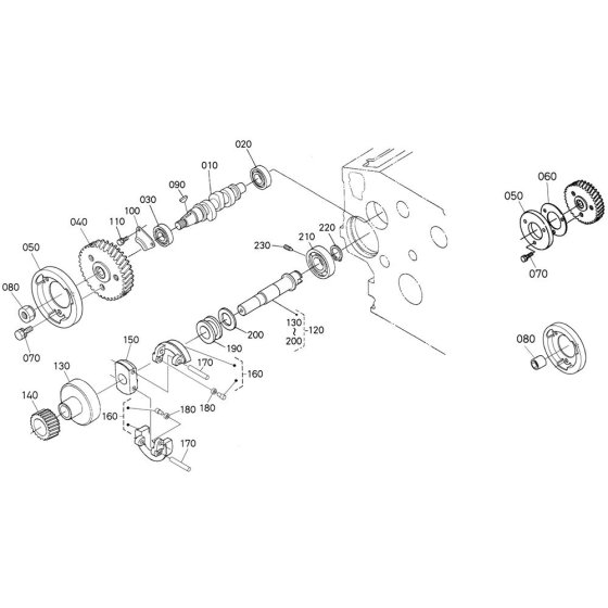 Fuel Camshaft Assembly for Kubota D1105-T-E2B Engine