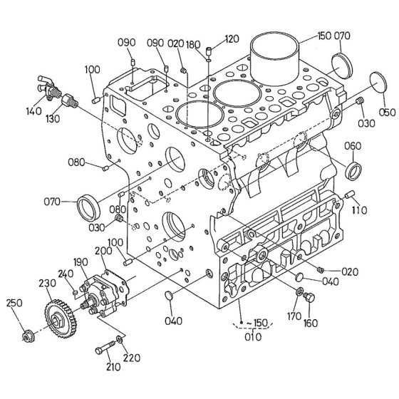 Crankcase Assembly for Kubota D1402-BBS Engine