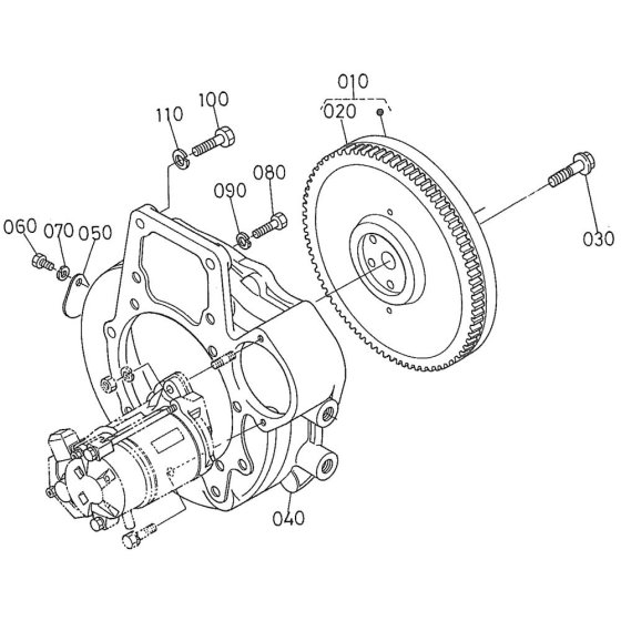 Flywheel Assembly for Kubota D1402-BBS Engine