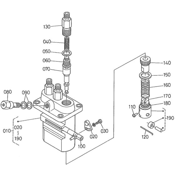 Injection Pump Assembly for Kubota D1402-BBS Engine