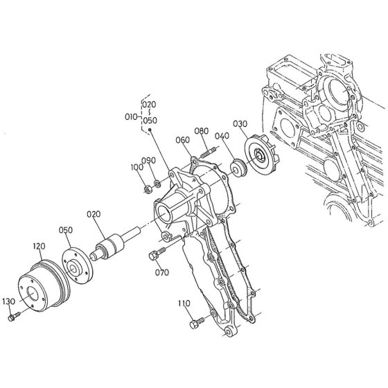 Water Pump Assembly for Kubota D1402-BBS Engine