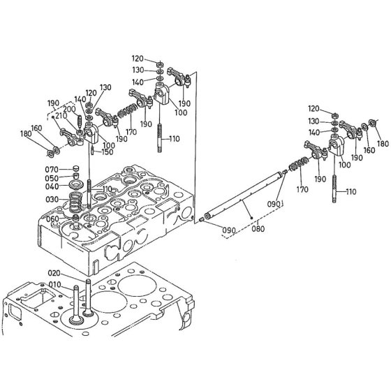 Rocker Arm Assembly for Kubota D1402-BBS Engine