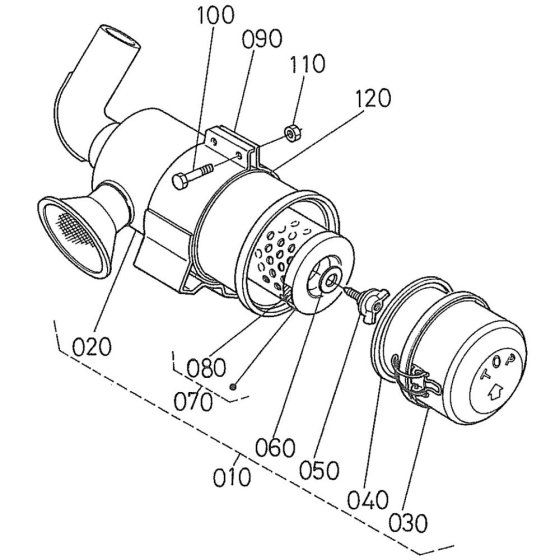 Air Cleaner Assembly for Kubota D1402-BBS Engine
