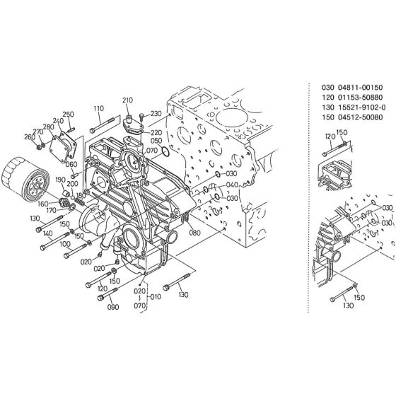Gear Case Assembly for Kubota D1402-BBS Engine