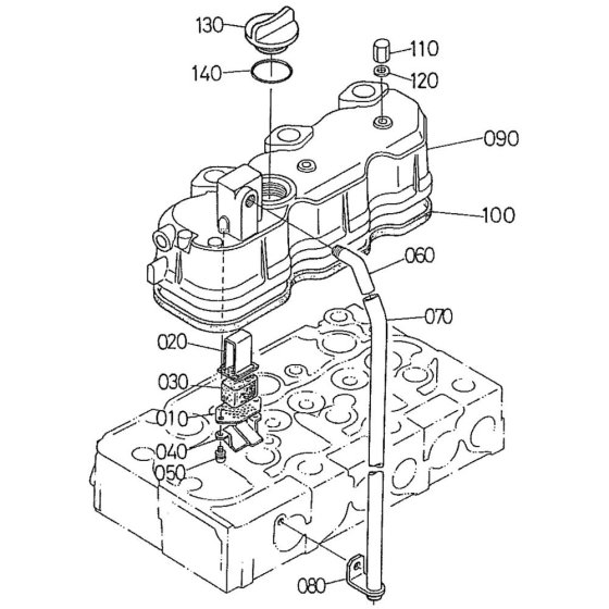 Head Cover Assembly -1 for Kubota D1402-BBS Engine