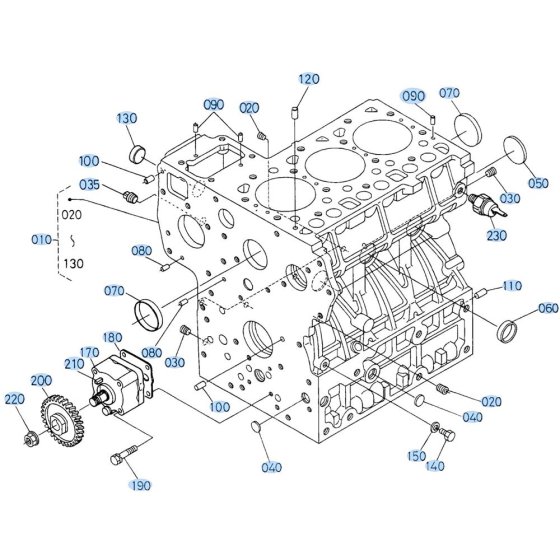 Crankcase Assembly for Kubota D1503-M-E2B Engine