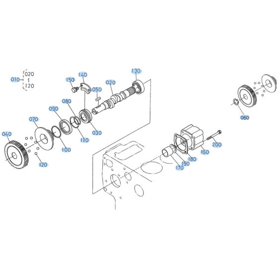Fuel Camshaft Assembly for Kubota D1503-M-E2B Engine