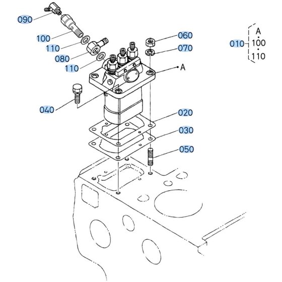 Injection Pump Assembly for Kubota D1503-M-E2B Engine