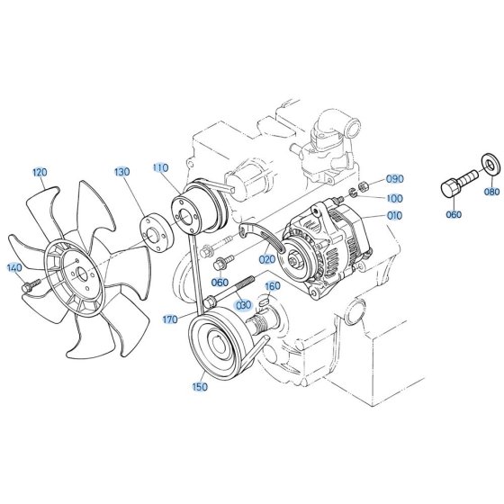 Pulley Assembly for Kubota D1503-M-E2B Engine