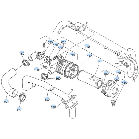 Air Cleaner Assembly for Kubota D1503-M-E2B Engine
