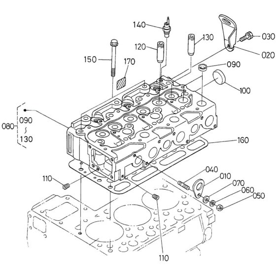 Cylinder Head Assembly for Kubota D1503-M-E2B Engine