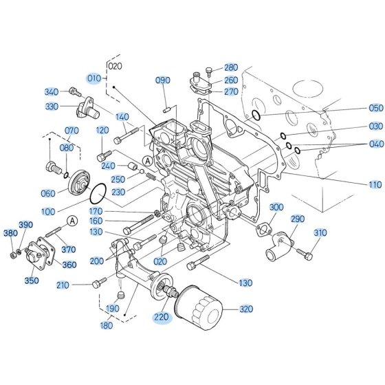 Gear Case Assembly for Kubota D1503-M-E2B Engine