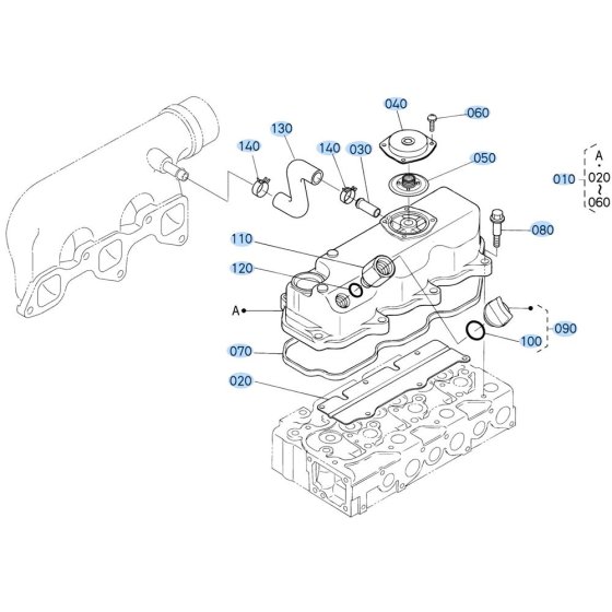 Head Cover Assembly for Kubota D1503-M-E2B Engine