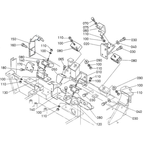 Engine Bracket Assembly for Kubota D1503-M-E2B Engine