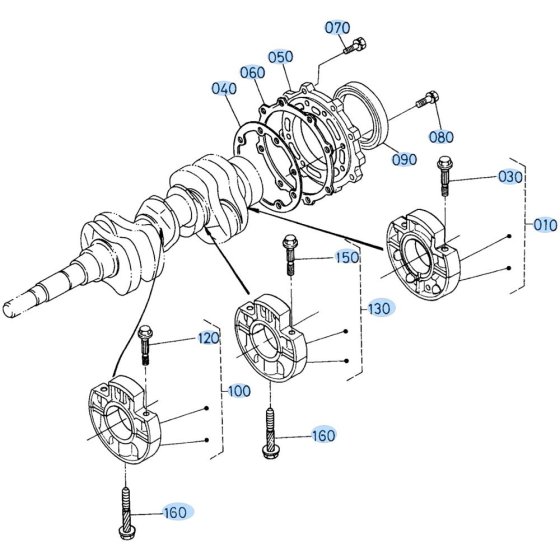 Main Bearing Case Assembly for Kubota D1503-M-E2B Engine