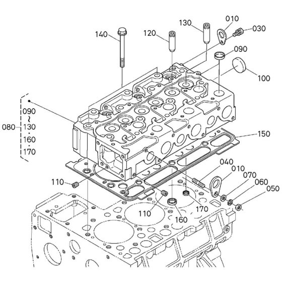 Cylinder Head Assembly for Kubota D1503-M-E3B Engine