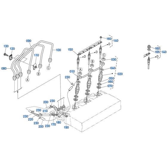 Nozzle Holder Assembly for Kubota D1703-M-E3B Engine