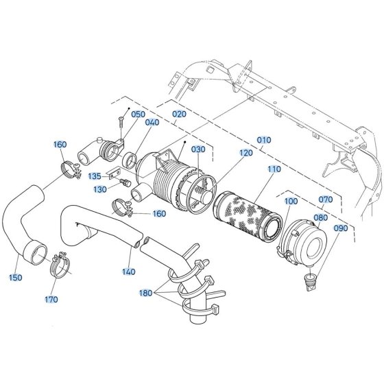 Air Cleaner Assembly for Kubota D1703-M-E3B Engine