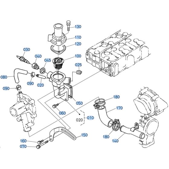 Water Flange Assembly for Kubota F3680 Front-Mount Mower